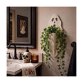 Halloween Ghost Wall Planter 13.4'' White Ghost Scream Face Resin Wall Vase Spooky Hanging Pocket Planter for Plants
