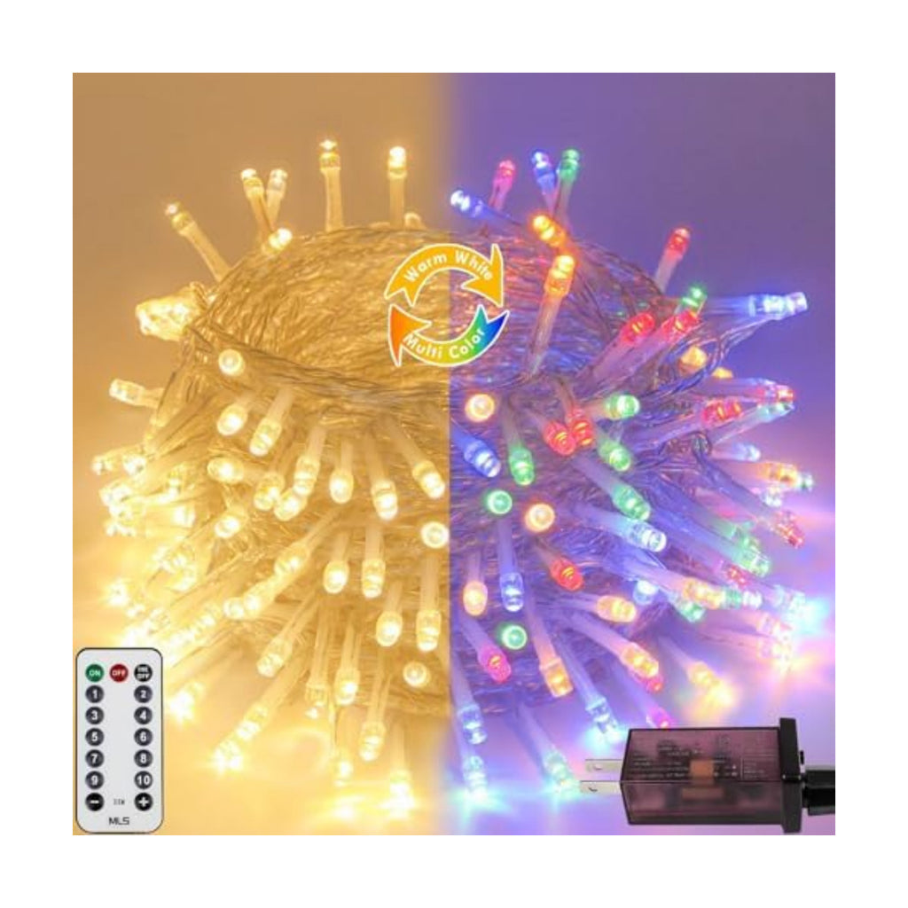 Connectable String Lights Indoor Outdoor Clear Wire | Warm White Christmas Lights | Twinkle Fairy Light Plug in with Timer for Bedroom Classroom Wedding Tree Patio Decor