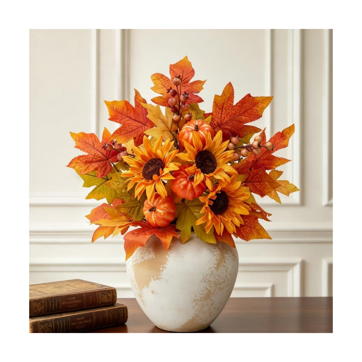 Fall Flowers Artificial for Decorations, Sunflower Pumpkin Faux Flowers
