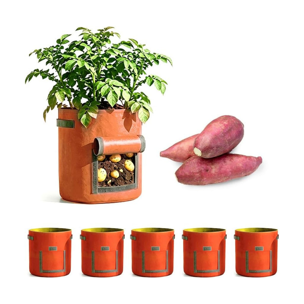 Potato Grow Bag Heavy Duty Thickened Non-Woven Fabric Grow Bags with Harvest Flap – Green Plant Pots for Vegetables