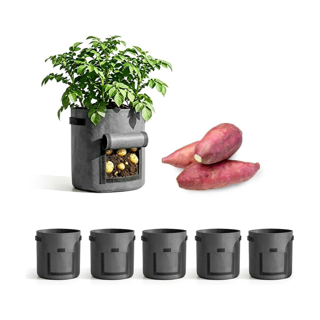 Potato Grow Bag Heavy Duty Thickened Non-Woven Fabric Grow Bags with Harvest Flap – Green Plant Pots for Vegetables