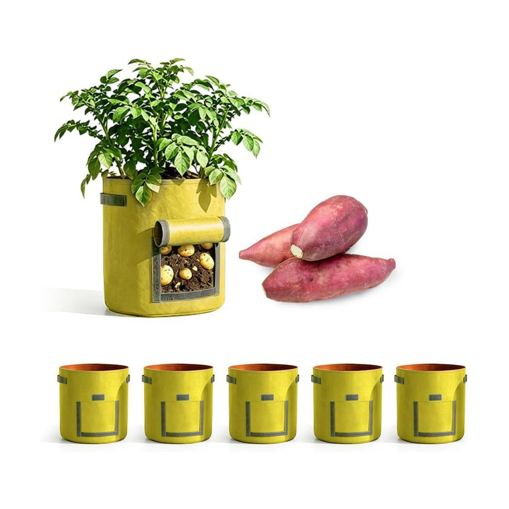 Potato Grow Bag Heavy Duty Thickened Non-Woven Fabric Grow Bags with Harvest Flap – Green Plant Pots for Vegetables