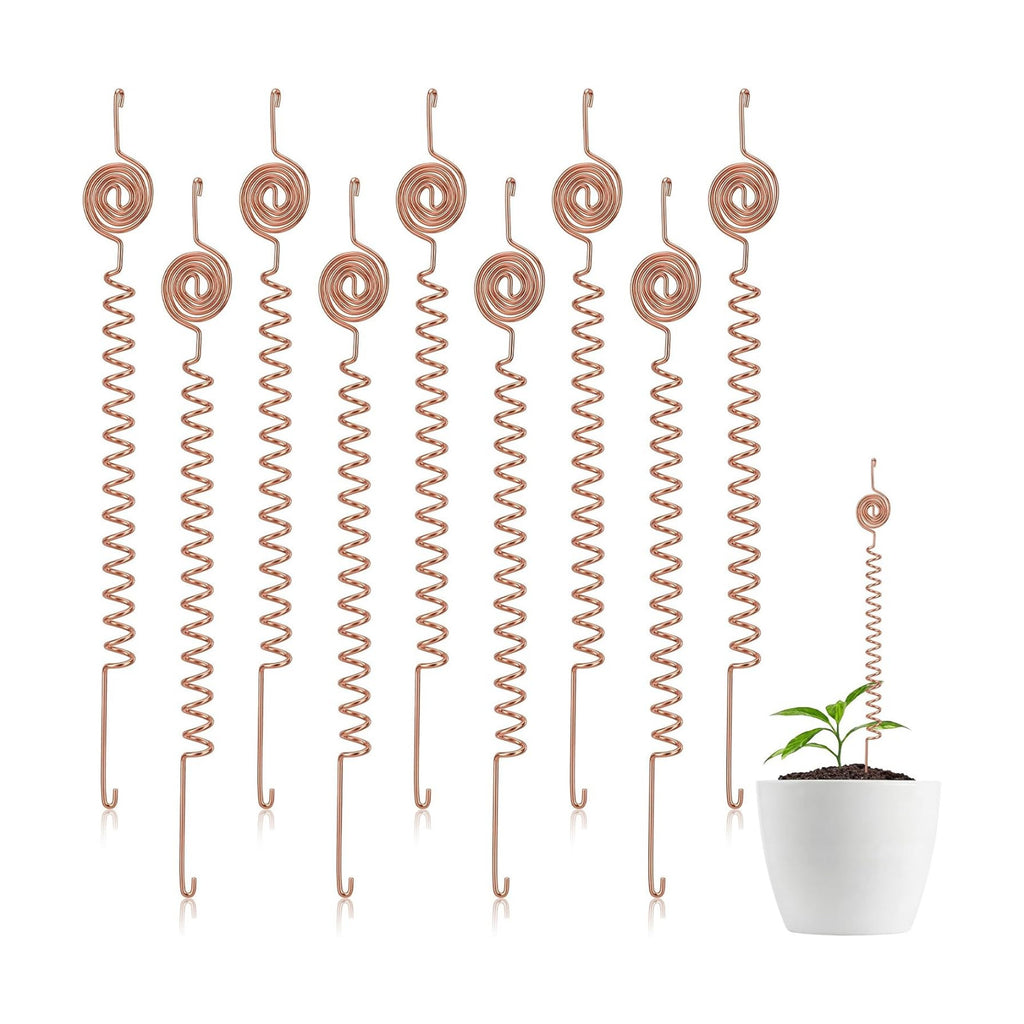 9 Pcs Electroculture Plant Stakes Copper Rods,Stylish,10 Inch | Copper Rods for Garden, Plant Stake Tensor Rings