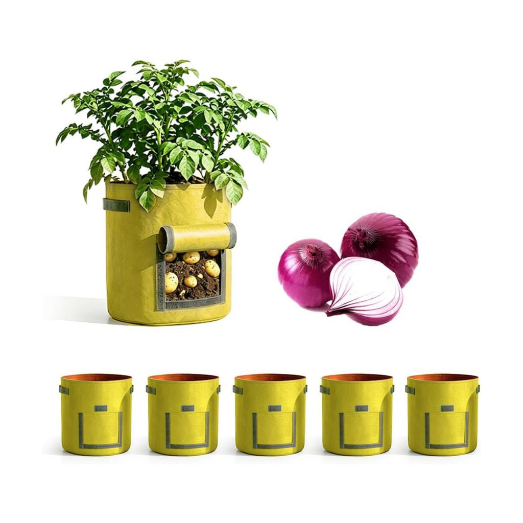 Potato Grow Bag Heavy Duty Thickened Non-Woven Fabric Grow Bags with Harvest Flap – Green Plant Pots for Vegetables