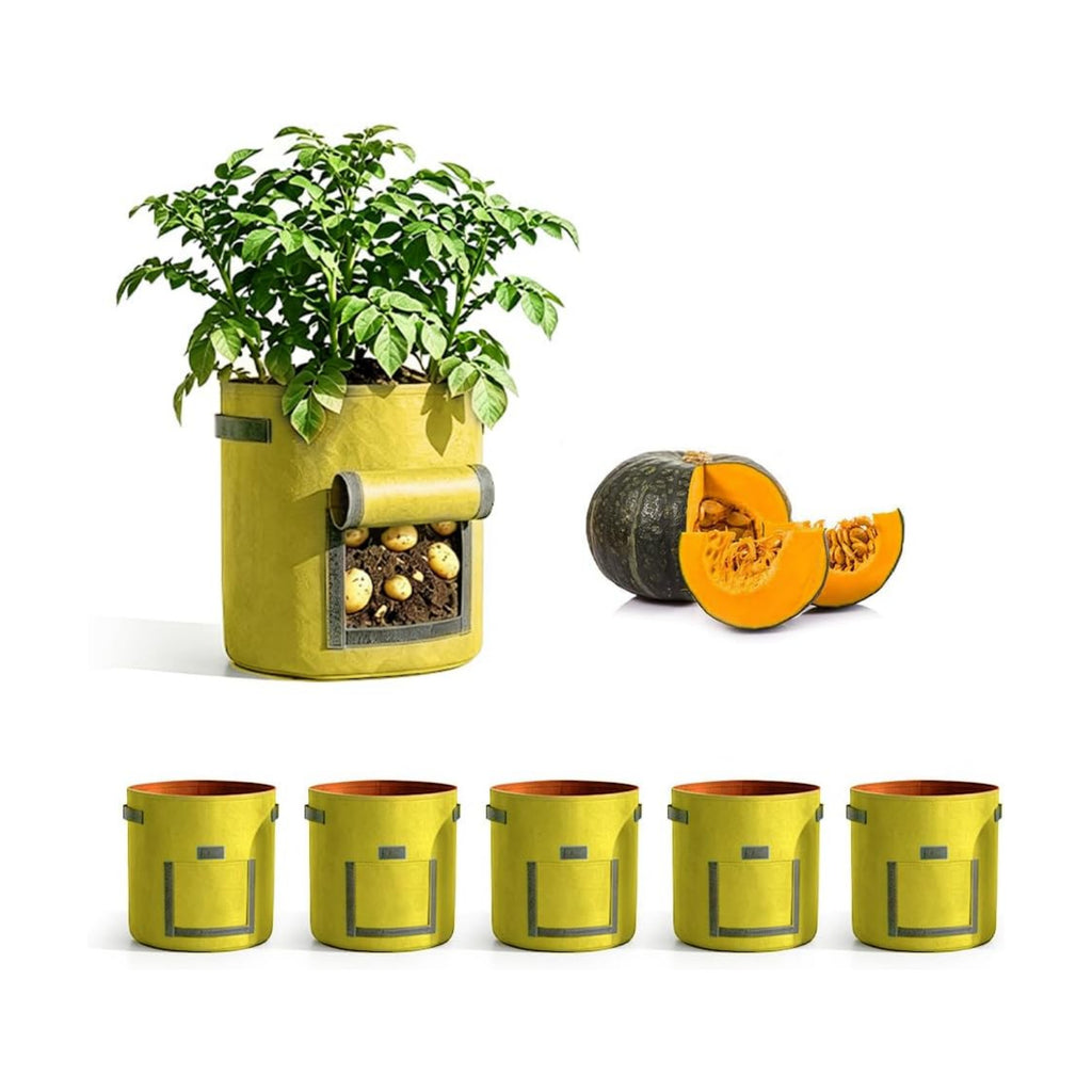 Potato Grow Bag Heavy Duty Thickened Non-Woven Fabric Grow Bags with Harvest Flap – Green Plant Pots for Vegetables