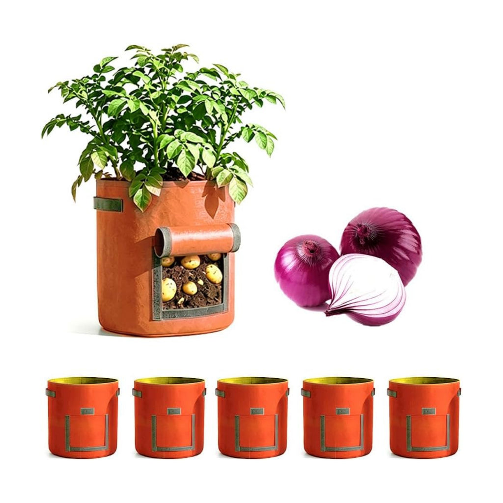 Potato Grow Bag Heavy Duty Thickened Non-Woven Fabric Grow Bags with Harvest Flap – Green Plant Pots for Vegetables