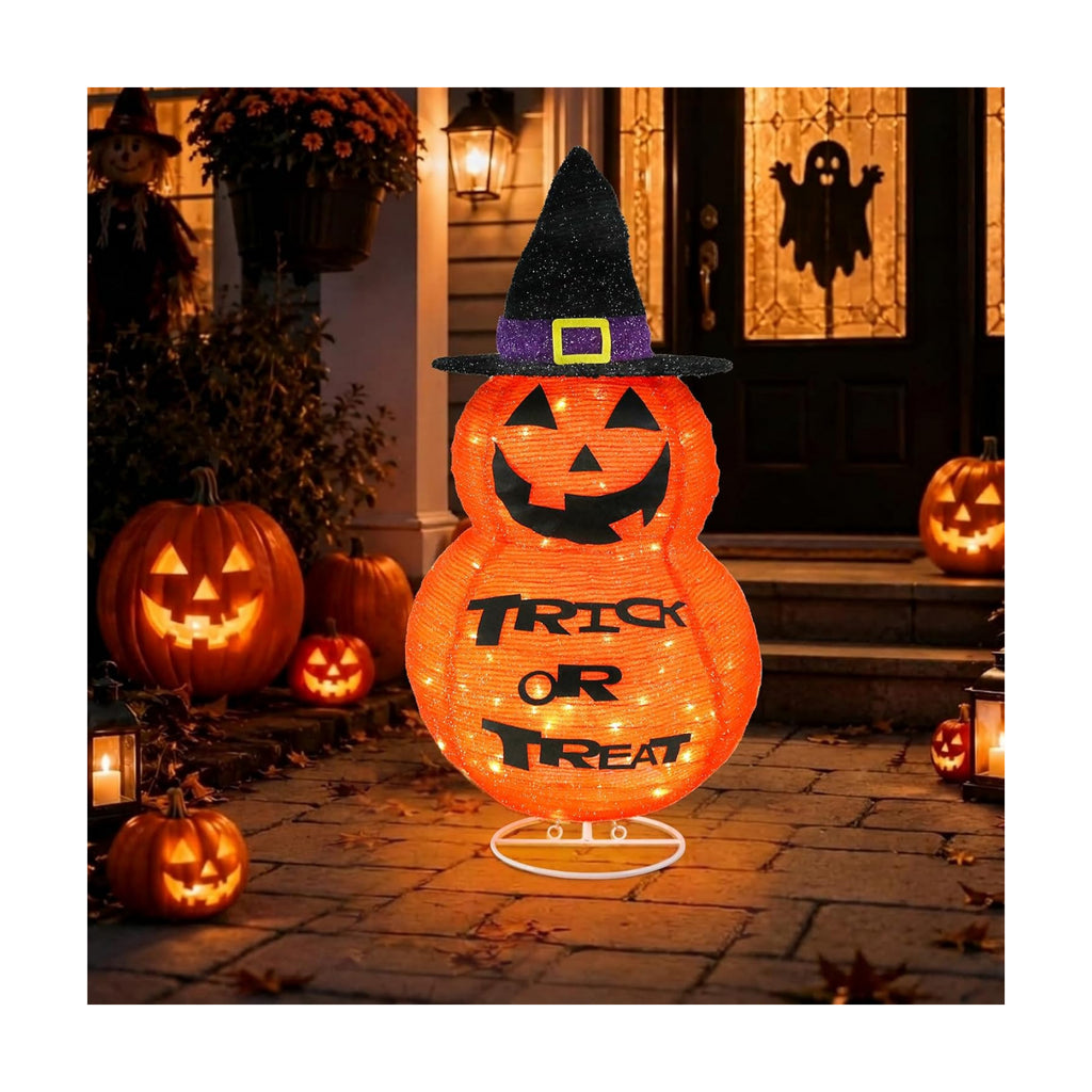 MUMTOP 2.5FT Lighted Halloween Jack-O-Lantern Porch Decoration