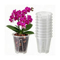 Shape & Use Clear Orchid Pots with Drainage Holes, Transparent Orchid Nursery Pots for Repotting, Slotted PP Plastic Pots for Healthy Root Growth (6.3inch-10pack)
