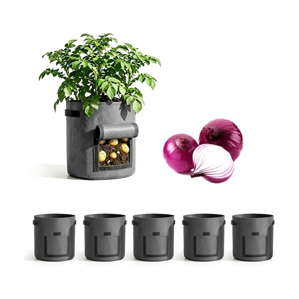 Potato Grow Bag Heavy Duty Thickened Non-Woven Fabric Grow Bags with Harvest Flap – Green Plant Pots for Vegetables