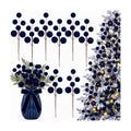 Suncalla 8 Pcs Velvet Christmas Tree Picks, Foggy Blue Ornament Stems
