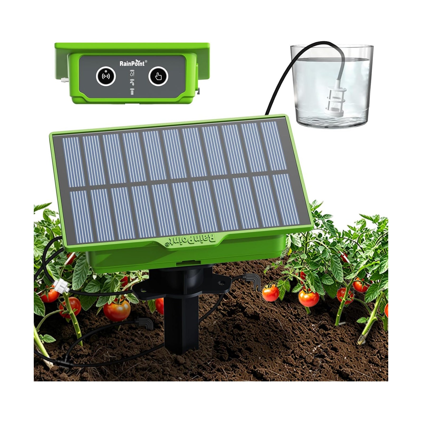 RainPoint WiFi Solar Drip Irrigation System Indoor & Outdoor,WiFi HUB Need | App Control Smart Automatic Plant