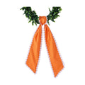 DYSHAYEN Wreath Sash for Front Door, Orange with White Trim