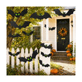 18PCS Bats Halloween Decoration with Glowing Eyes, Hang & Stick Flying Bat