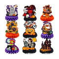 Halloween Decor - 9 PCS Pumpkin Witch Halloween Honeycomb Table Centerpiece