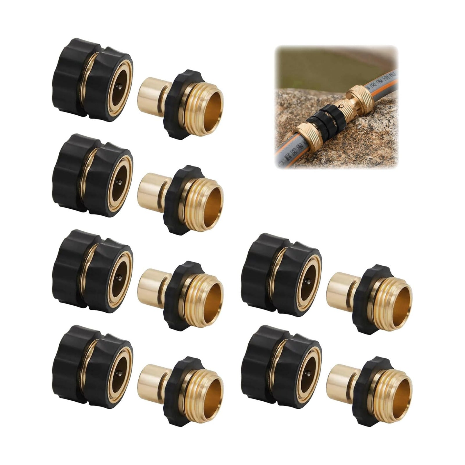 Jiexily Garden Hose Quick Connector, 2026 New Quick Connect Hose Fittings, 3/4 Inch Male and Female Attachment Quick