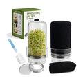 Sprouting Jar Kit – Maeyova 2-Pack Mason Jars with Stainless Steel Mesh Lids, Glass Base, Cover & Brush – Seed Sprouter