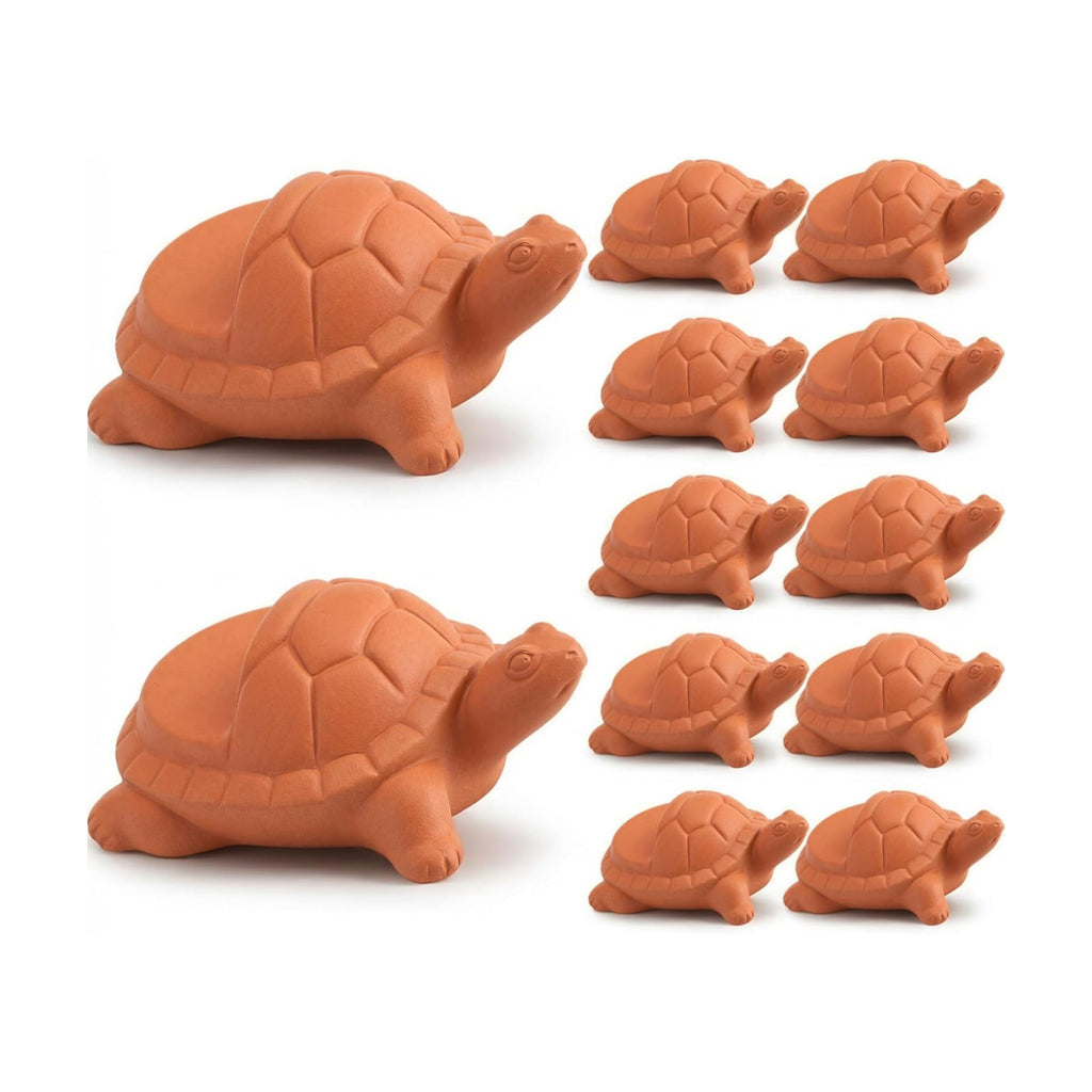 LemonRoad 12 Set Tortoise Pot Feet for Outdoor Planters, Terra Cotta Cement | 1.2" H, Animal Plant Pot Risers for