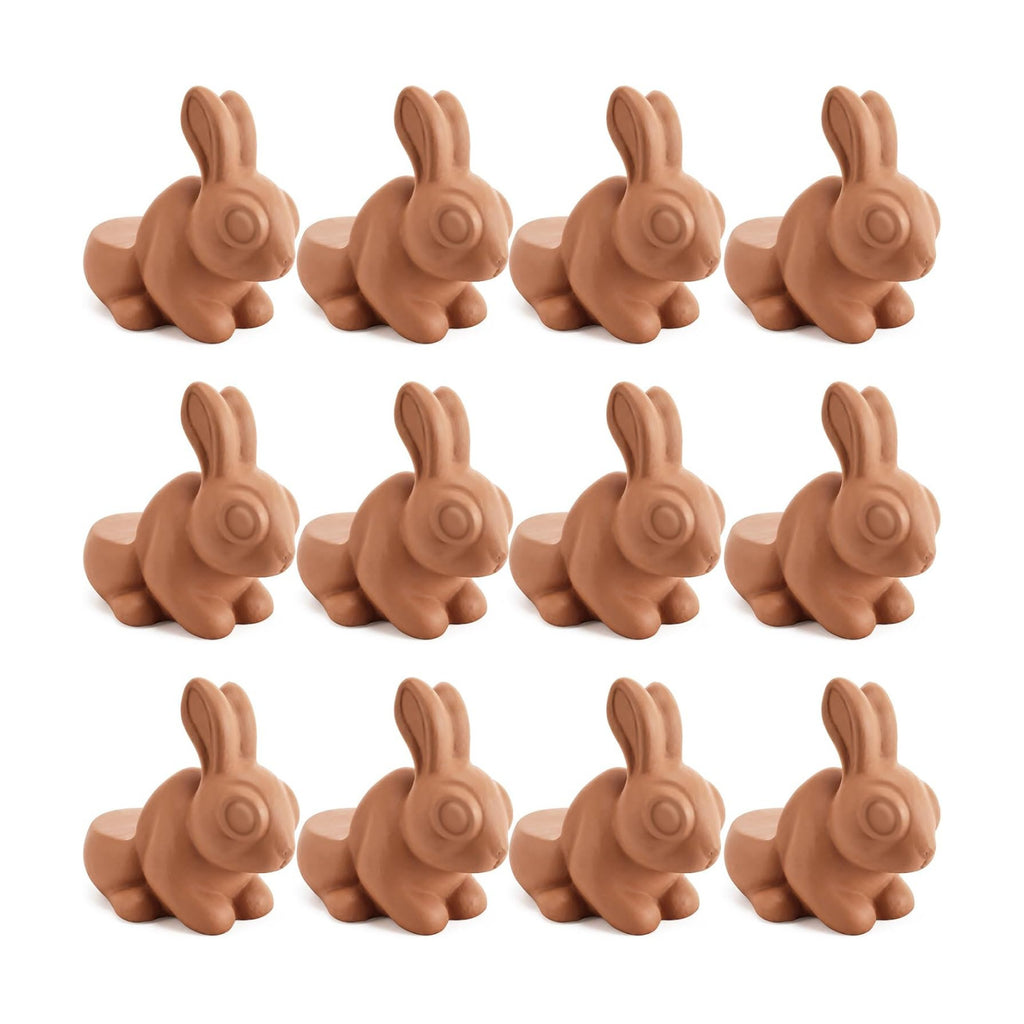 LemonRoad 12 Set Rabbit Pot Feet for Outdoor Planters, Terra Cotta Cement | 2" H, Animal Plant Pot Risers for 14"-20"