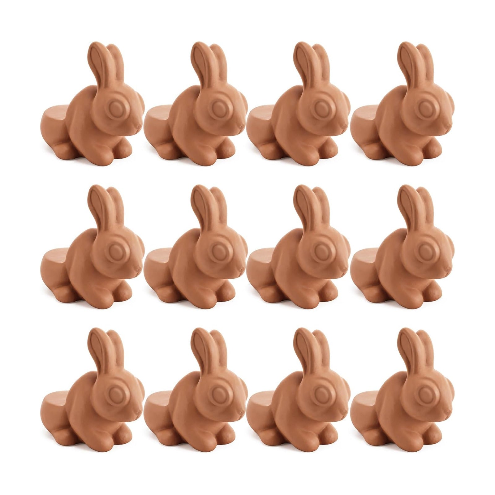 LemonRoad 12 Set Rabbit Pot Feet for Outdoor Planters, Terra Cotta Cement | 2" H, Animal Plant Pot Risers for 14"-20"