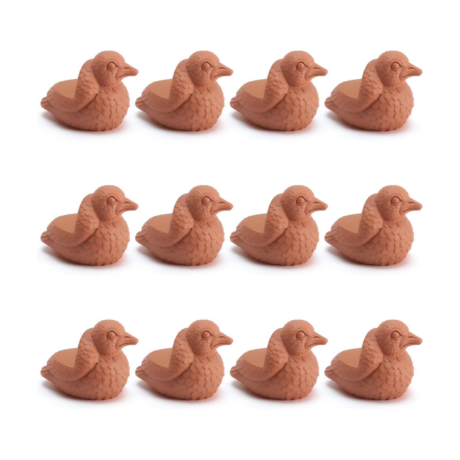 LemonRoad 12 Set Bird Pot Feet for Outdoor Planters, Terra Cotta Cement | 2" H, Animal Plant Pot Risers for 14"-20"