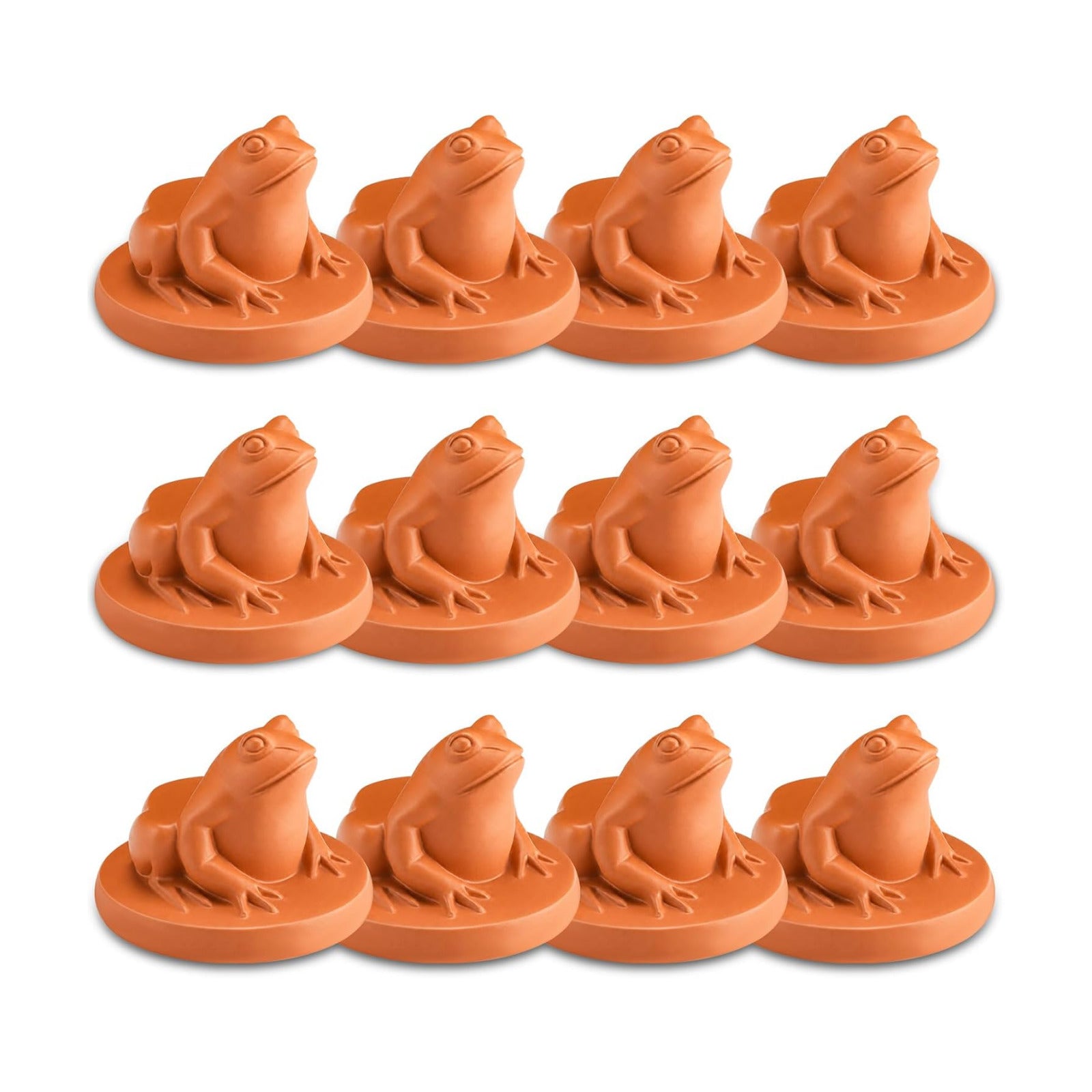 LemonRoad 12 Set Frog Pot Feet for Outdoor Planters, Terra Cotta Cement | 2.4" H, Animal Plant Pot Risers for 14"-20"