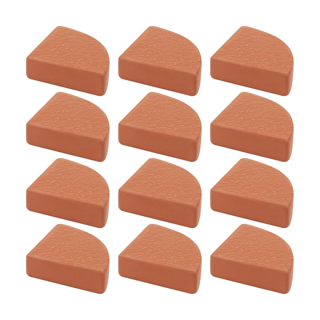 LemonRoad 12 Set Terra Cotta Cement Pot Feet for Outdoor Planters, Sector | 2.75x2.75x1.2 Inch, Plant Pot Risers for