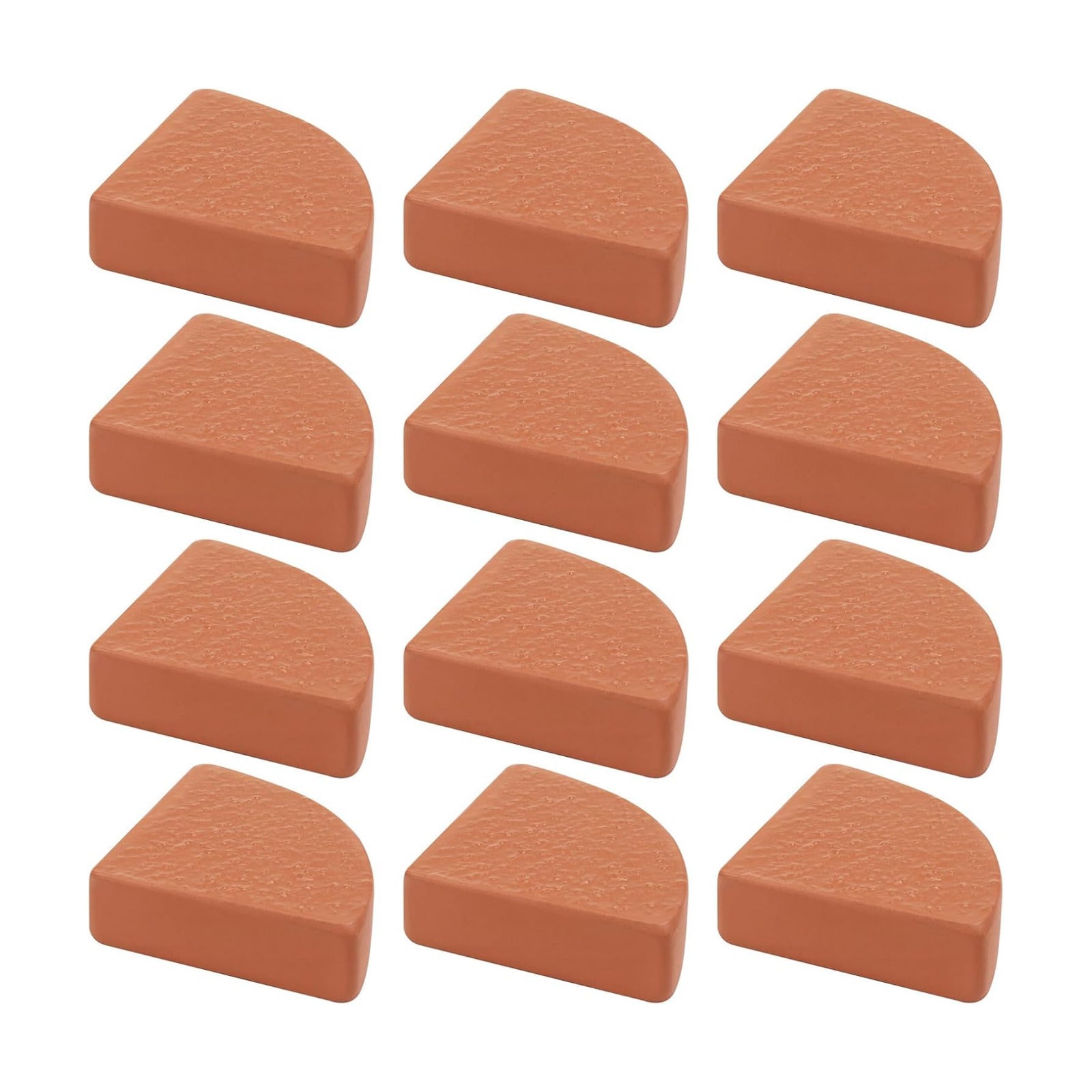 LemonRoad 12 Set Terra Cotta Cement Pot Feet for Outdoor Planters, Sector | 2.75x2.75x1.2 Inch, Plant Pot Risers for