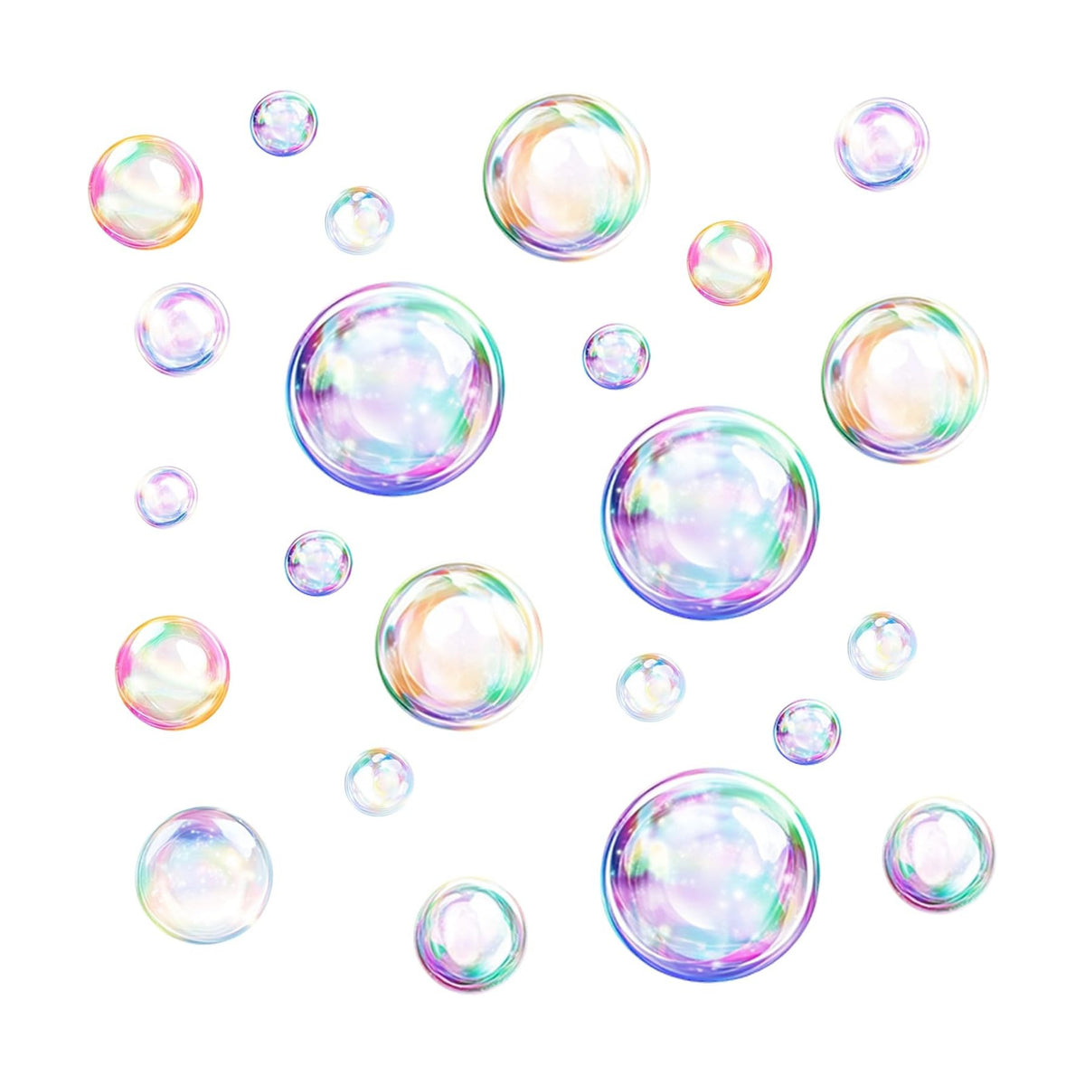 64PCS Rainbow Bubbles Window Clings Non Adhesive Rainbow Clings for Glass Window Decals to Prevent Bird Strikes Anti Collision Window Bird Stickers, Rainbow Sticker