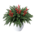 Watayo 10 Pcs 16.5" Christmas Artificial Pine Branches with Red Berry Stems