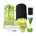 Seed Sprouting Kit, 2 Wide Mouth Mason Jars with Sprout Lids, Green Onion Regrower, Stainless Steel Stand, Drain Tray