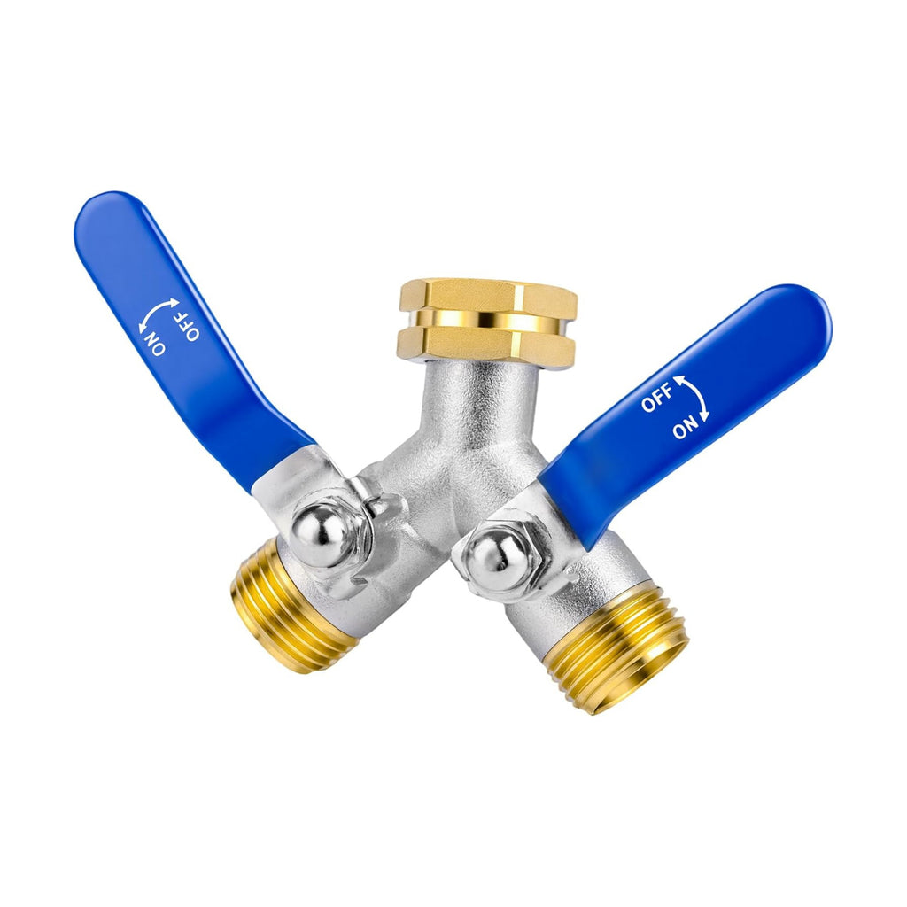 EJW Hose Splitter 2 Way, Garden Hose Splitters, Heavy Duty Faucet Splitter,Rv Brass Water Hose Y Splitter, Double Hose