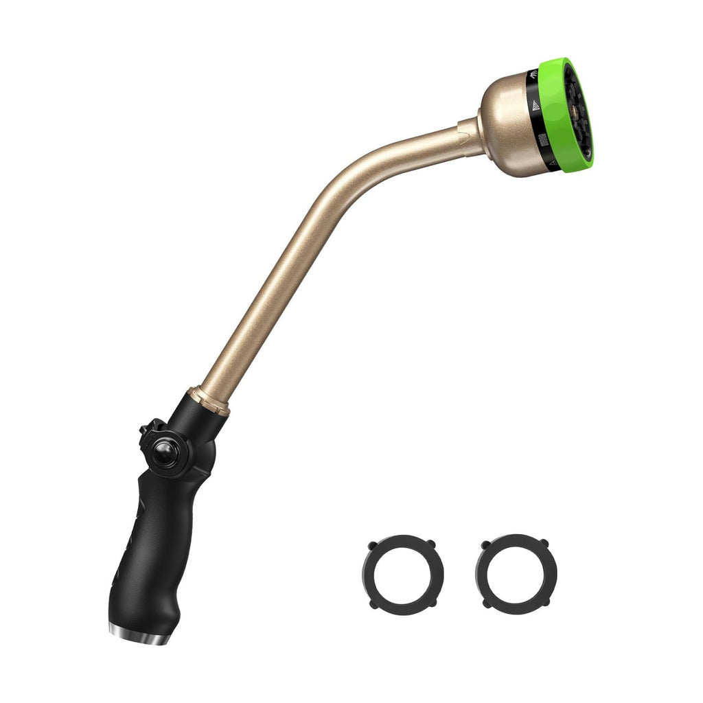 RAINPOINT Watering Wand For Garden Hose, 16 Inch Metal Hose Nozzle Wand with 9 Spray Patterns, Long Hose Sprayer For