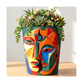 Mrlikale Abstract Face Planter Pots with Drainage Hole for Indoor Plants | 6.6 Inch Hand-Painted Funny Face Flower Pot