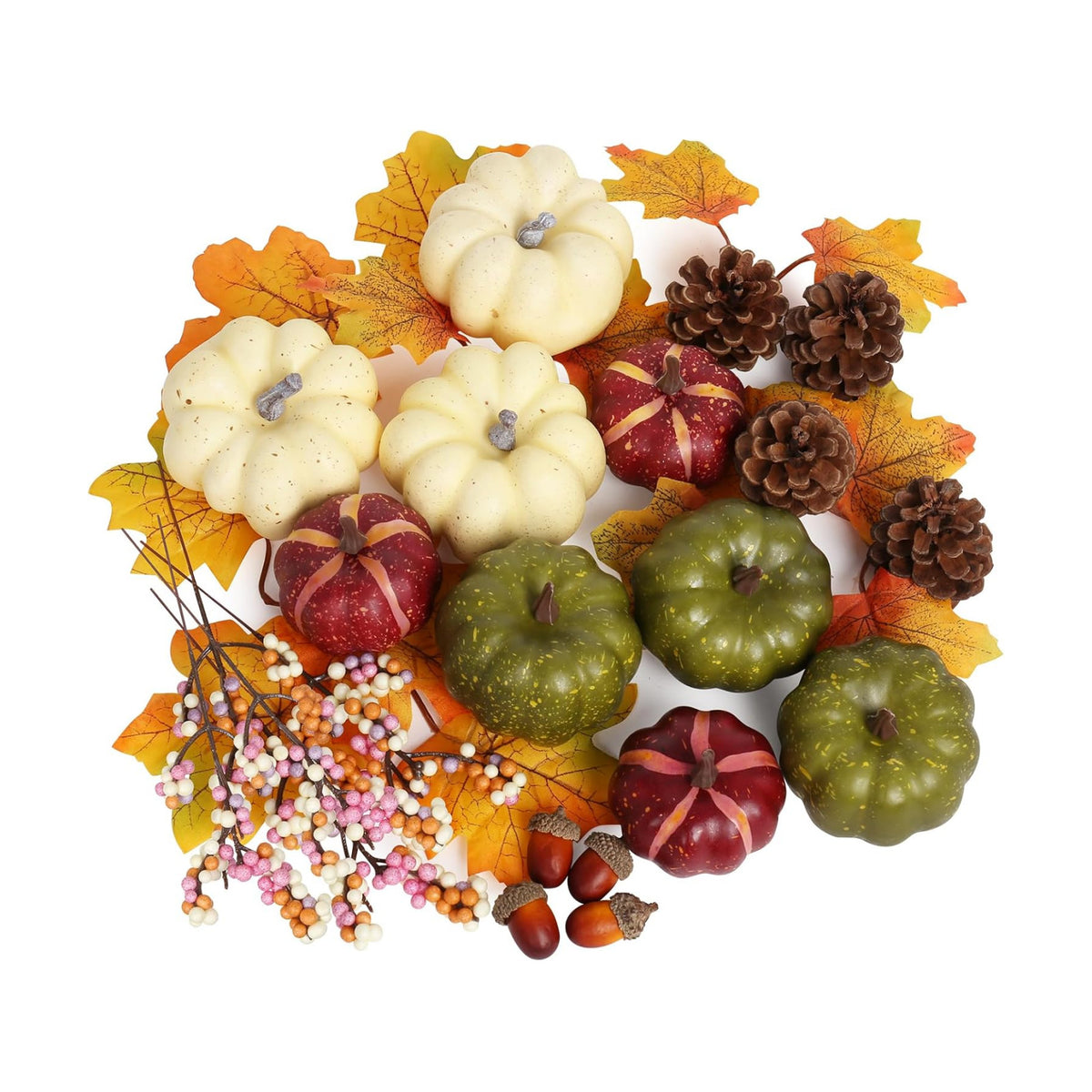 32 PCS Fall Pumpkins Set for Autumn Thanksgiving Halloween Home Decor
