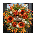 24 Inch Fall Wreaths for Front Door Outdoor, Autumn Wreath for Thanksgiving