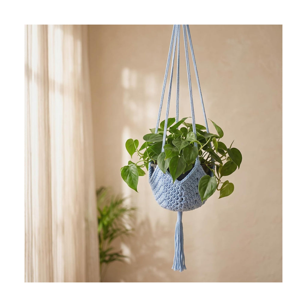 Shappy 1 Pack Boho Macrame Plant Hanger for Indoor