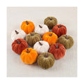 FJAKA 12 Pcs Velvet Pumpkin Mini Decor, Artificial Small Foam Pumpkins Fall Thanksgiving Home Table Indoor Decorations