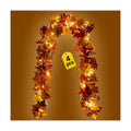KASZOO 4 Pack Fall Maple Garland with 80 LED String Light- 5.8ft/Piece Artificial Fall Foliage Garland Autumn Decor for Home Wedding Party