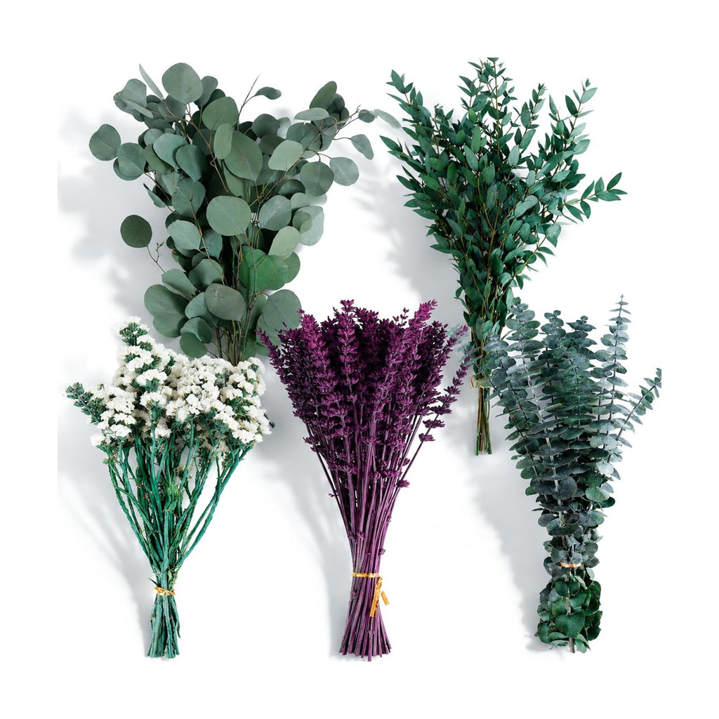 85 Pcs Mixed Eucalyptus & Lavender Bundle, 17" Dried Preserved Stems