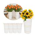 5 Pack Rustic Metal Tall Flower Vase with Handles for Wedding Home Decor