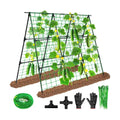 OTOSUNNY Cucumber Trellis for Raised Garden Bed, 50 x 48 in, Black | A Frame Trellis Metal Plant Support with Netting