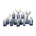 Mini Bud Vases Centerpieces for Tables,Clear Bud Vases for Flowers,Small Flower Vases Suitable for Birthday Party,Anniversary,Wedding Reception,Baby Shower (GradBlue, 12PCS)