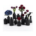 Mini Bud Vases Centerpieces for Tables,Clear Bud Vases for Flowers,Small Flower Vases Suitable for Birthday Party,Anniversary,Wedding Reception,Baby Shower (MattBlack, 12PCS)