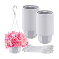 Roshtia 50 Pcs 6.7 Inch Plastic Hanging Plant Pots with Hooks Flower Pots Baskets Outdoor Hanging Nursery Planter