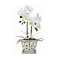 vensovo 5.5 Inch Rectangular Ceramic Orchid Pot with Holes, White