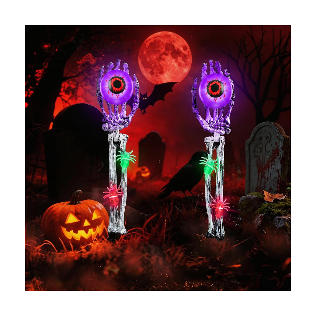 Halloween Skeleton Hands Decorations, 2 Pack Halloween Decorations Outdoor