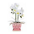 vensovo 5.5 Inch Rectangular Ceramic Orchid Pot with Holes, Pink