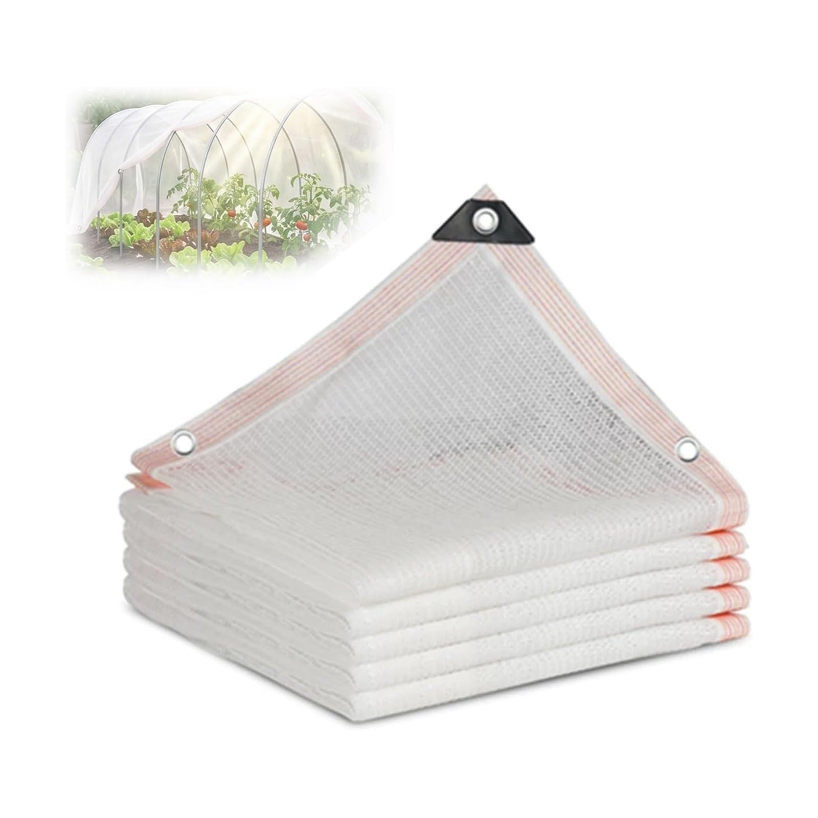 40% White Shade Cloth for Garden Plants, UV Resistant Sun Shade Netting with Grommets, Breathable HDPE Mesh Tarp Canopy