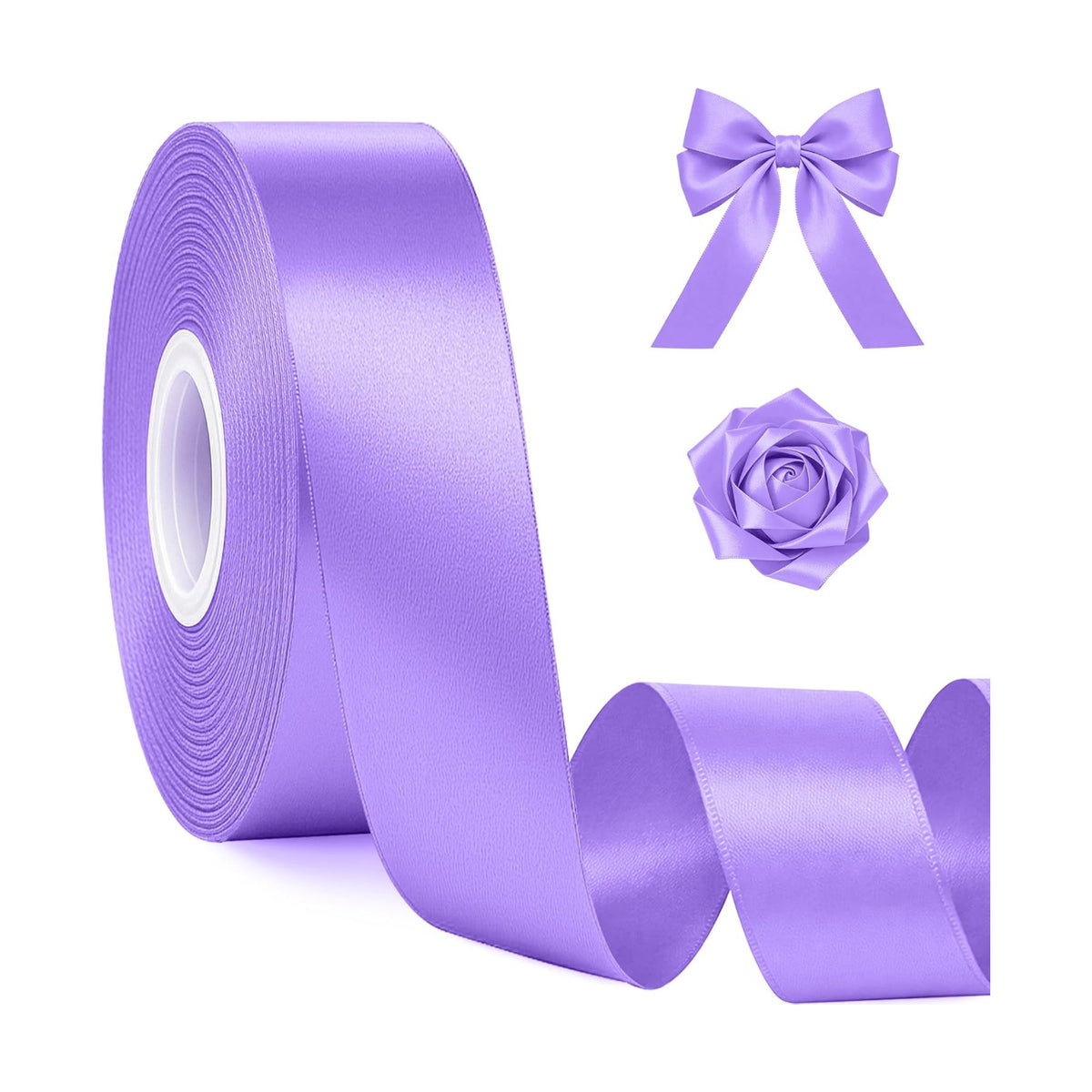 1In 30Yards Violet Satin Ribbon for Flower Bouquet Birthday Wedding Party