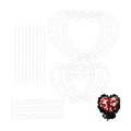 Heart Shape Flower Bouquet Shaper - 2 Set Reusable Floral-Cage Rose Stem Holder, Plastic Heart Wreath Frames, White Flower Arrangement Stand for Fresh Roses, DIY Bouquet Making, Birthday, Wedding